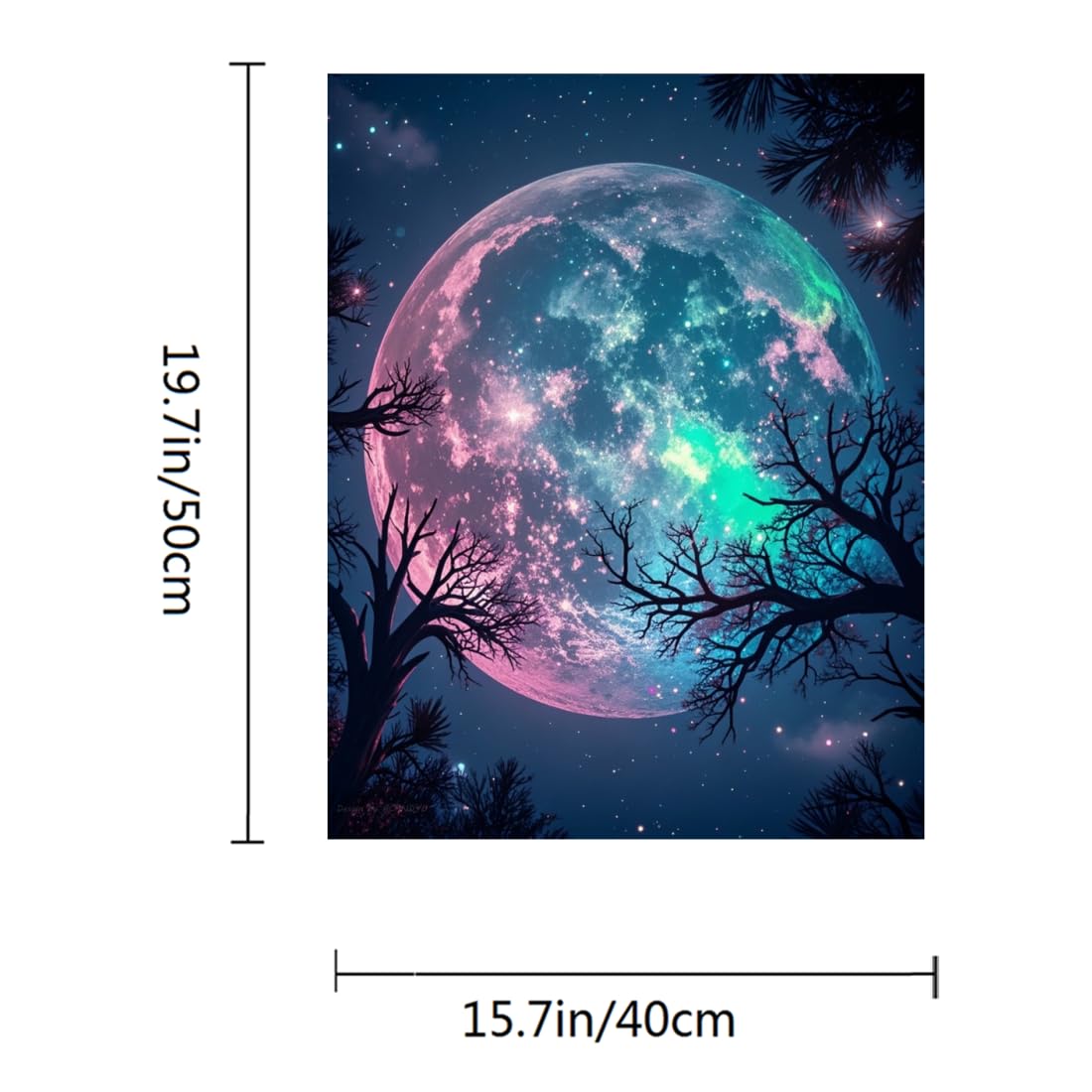 ACANDYL Moon Paint by Numbers Kit for Adults Beginner Paint by Numbers for Adults Canvas Painting by Number DIY Acrylic Oil Painting on Canvas Arts Craft Decoration 16x20 Inch