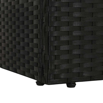 HGKMBRY Outdoor Lounge Bed with Removable Cushion Covers in Black PE Rattan, Black and Cream Design, 76.8 x 23.6 Inches with Multi-Position Backrest