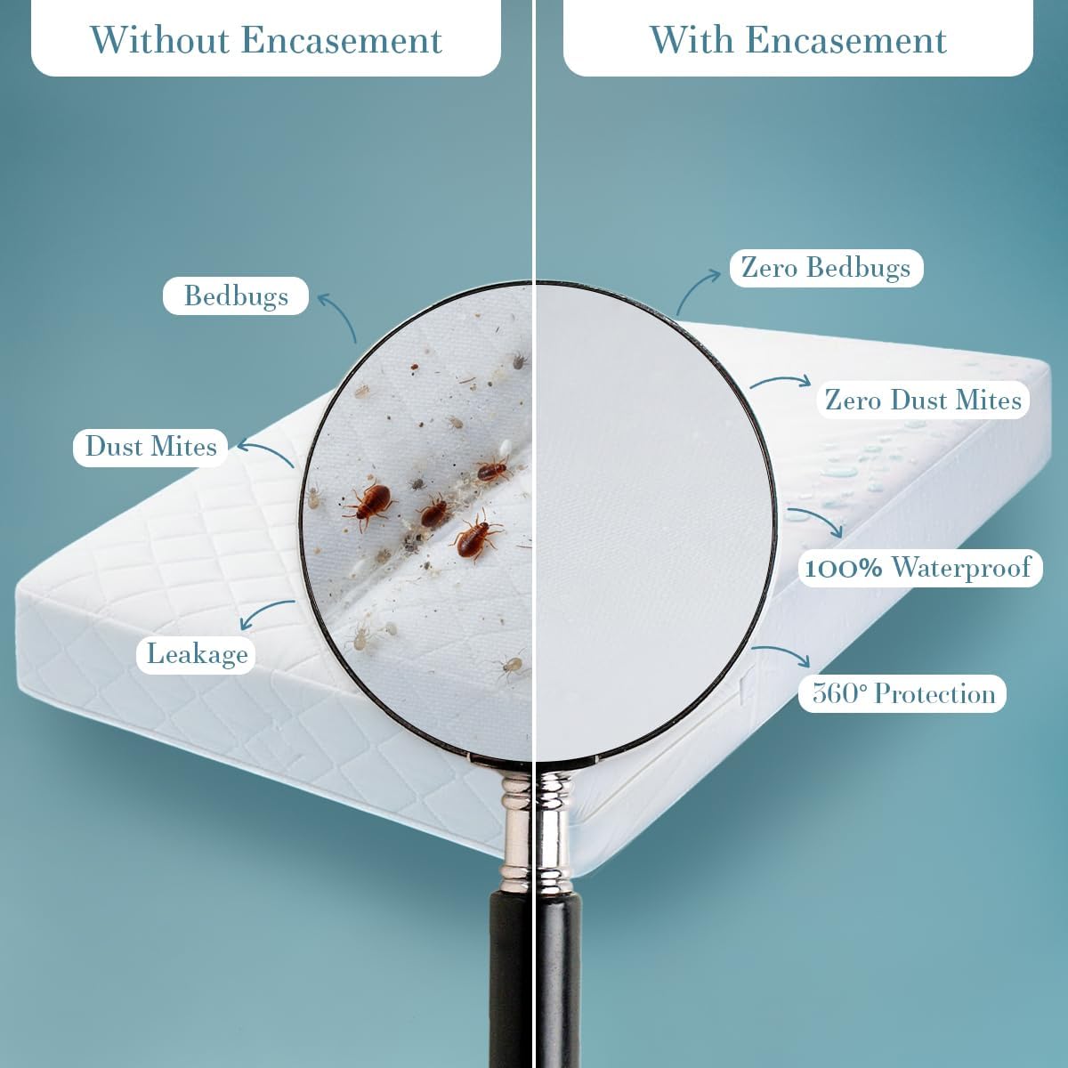 Utopia Bedding Mattress Protector - 100% Waterproof Twin Size Encasement | Pack of 2, Bed Bug & Dust Mite Proof