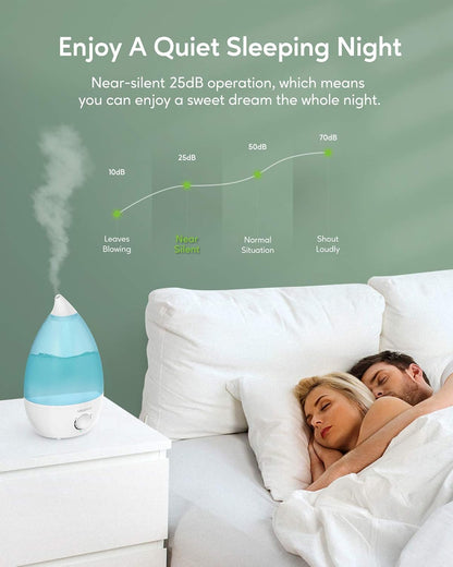 24dB Light,0.5 MegaWise Desktop Cool Mist Humidifiers for Bedroom, Ultrasonic Air Vaporize, Colorful Night Gal