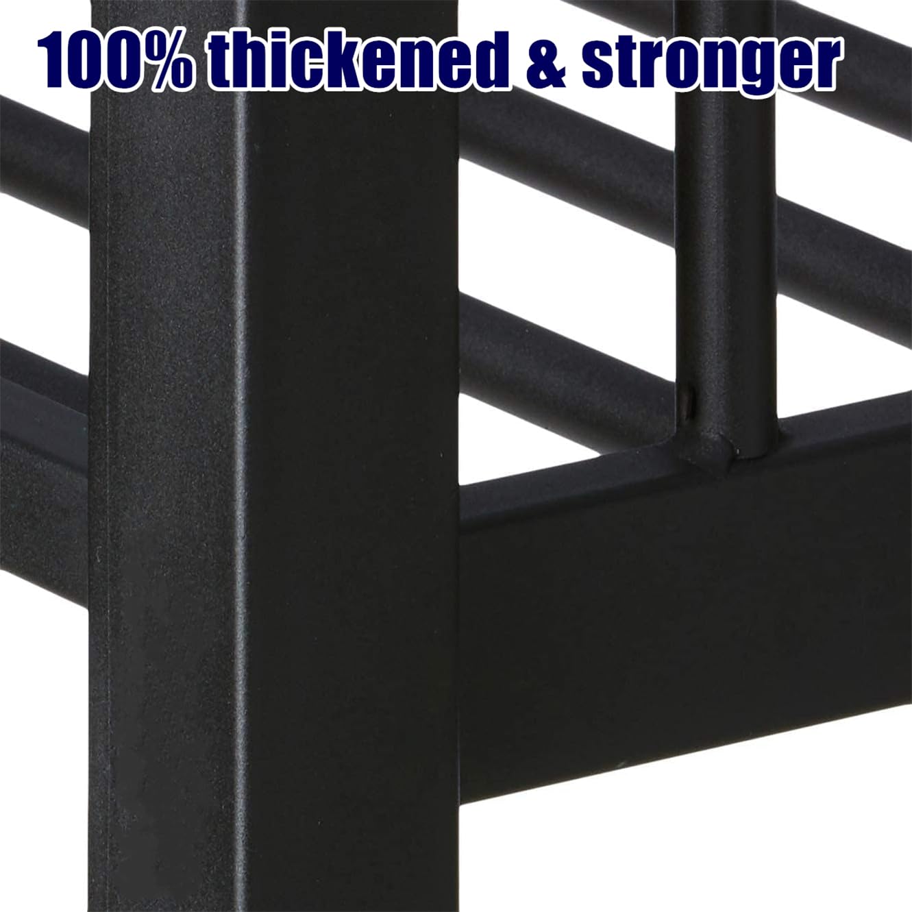 SICONE Stronger & Upgraded Heavy Duty Metal Bunk Bed Frame Full XL Over Queen Size, Safer Thickened More Stable Steel Bunkbed (White,Full XL Over Queen)