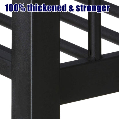 SICONE Stronger & Upgraded Heavy Duty Metal Bunk Bed Frame Full XL Over Queen Size, Safer Thickened More Stable Steel Bunkbed (White,Full XL Over Queen)