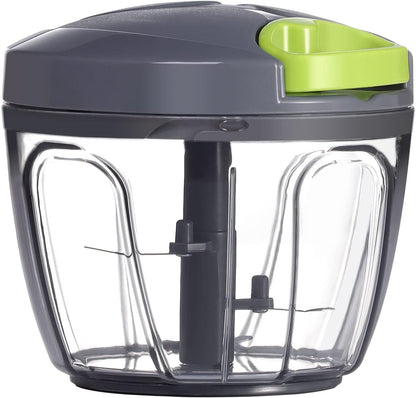 Ourokhome 650ml Manual Food Processor Vegetable Chopper, Grey for Garlic, Onion, and Herbs