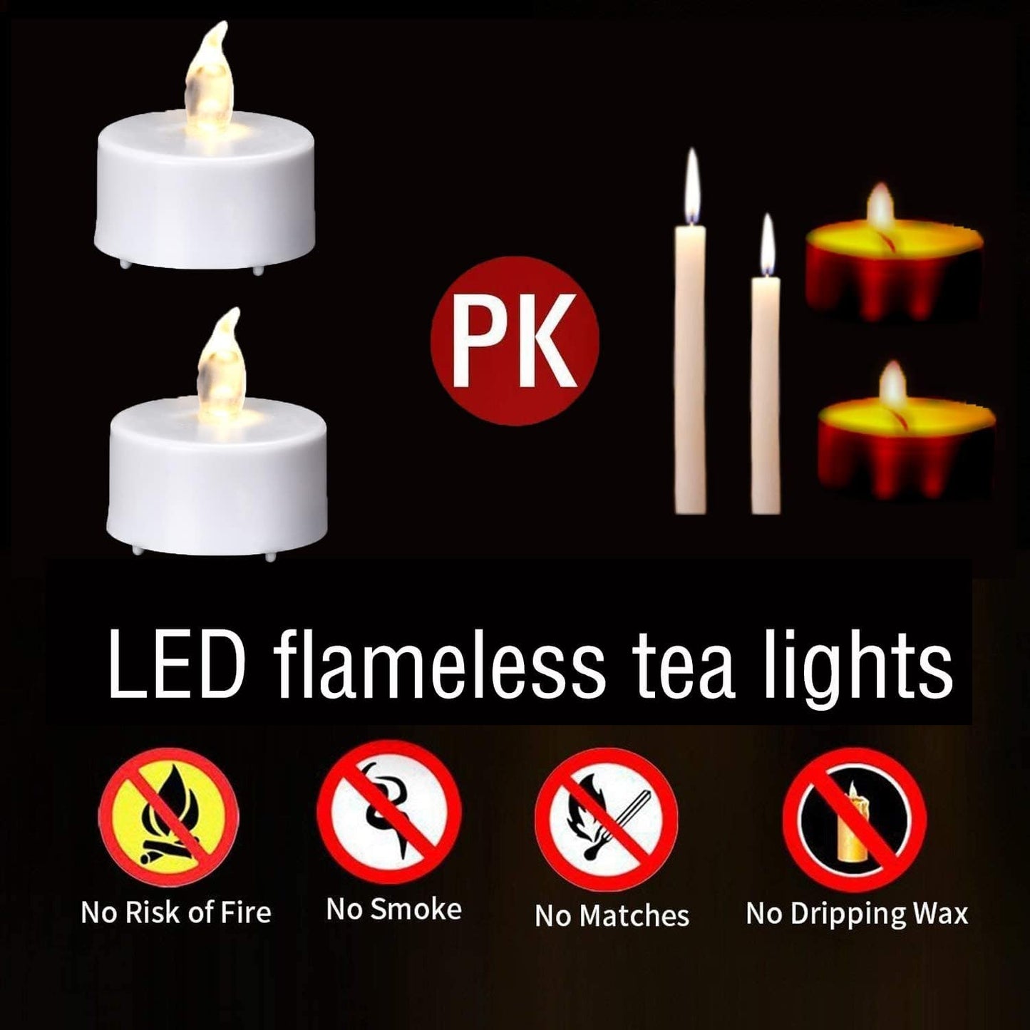 Hanzim Tea Light Candles with Remote Control,Flickering Flameless LED Candle,Long Lasting 400+Hours,Battery Operated,with Timer for Home Decoration Seasonal &Festival Celebration WarmWhite (50pcs)