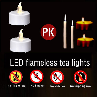 Hanzim Tea Light Candles with Remote Control,Flickering Flameless LED Candle,Long Lasting 400+Hours,Battery Operated,with Timer for Home Decoration Seasonal &Festival Celebration WarmWhite (50pcs)