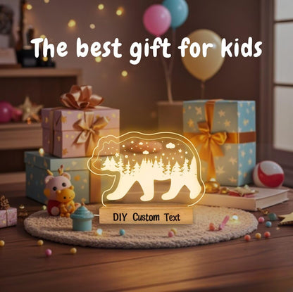 Personalized Night Light for Baby Kids, Custom DIY Name Bear Led Lamp for Girls Boys, Customized Name Night Lights Gift