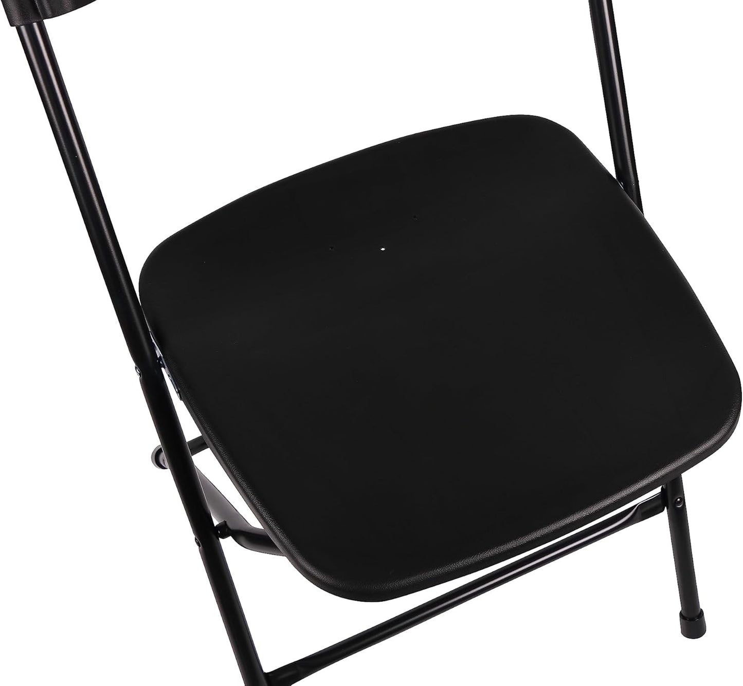 Commercial 650lb Set BTEXPERT Black Plastic Folding Chair Steel Frame High Weight Capacity Event Chair Lightweight