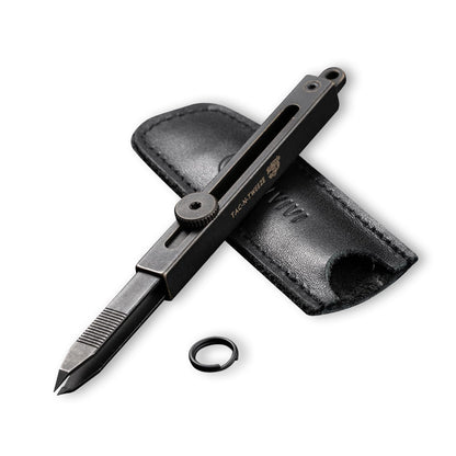 CIVIVI Precision Tweezers for Splinters, Retractable Keychain Tweezers for Men Women EDC Carry, Tac-N-Tweeze Tweezers with Leather Sheath Designed By Bob Terzuola C19062B-A