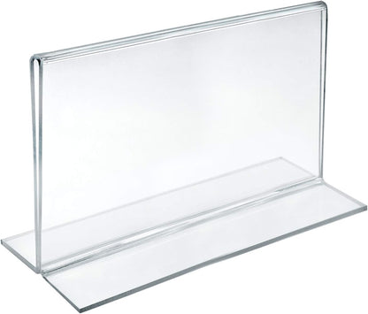 Azar 152727 Horizontal Double-Sided Stand Up Sign Holder, 10 Count, Clear, 6 in W X 4 in H