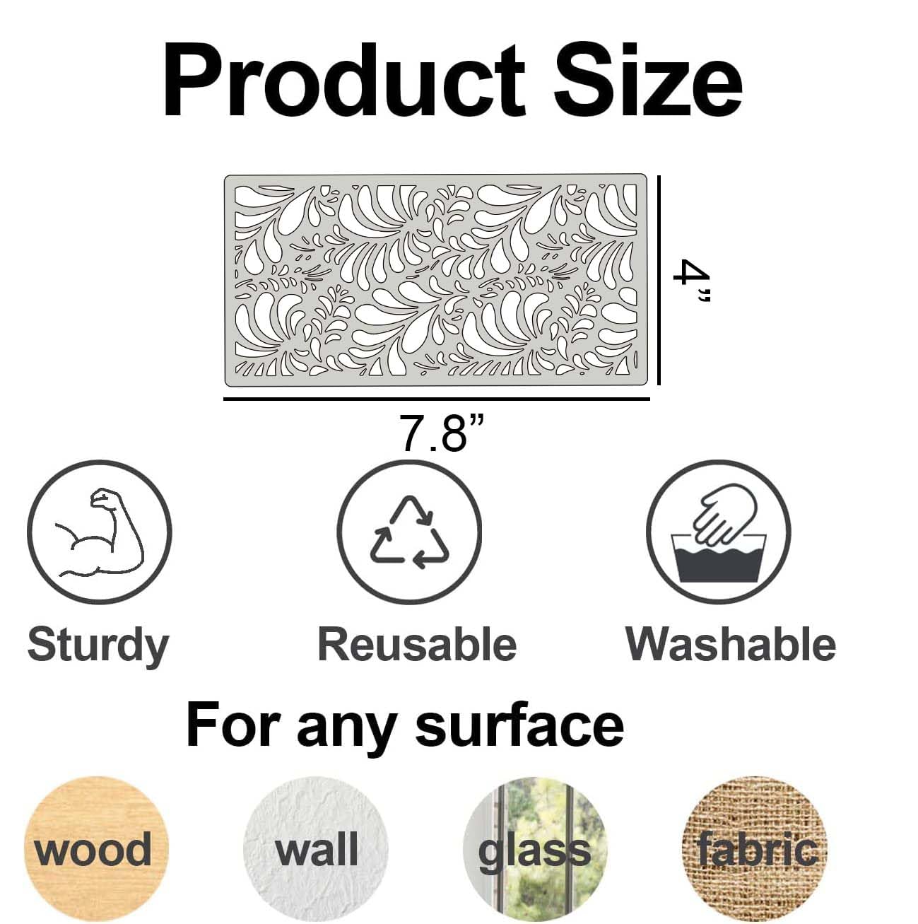 Stencils for Crafts Reusable Texture Stencils Background Stencil Leaf Floral Templates for Painting on Wood Furniture Card Canvas Paper Scrapbook