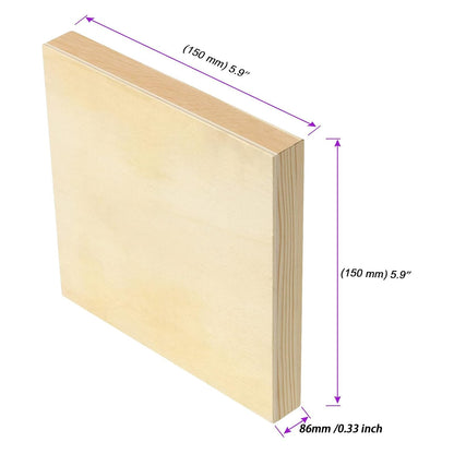 JOIKIT 20 Pack 5 x 5 Inch Wood Canvas Panels, 0.86cm Thick Wooden Canvas Board Unfinished Wood Cradled Painting Panel Boards, Artist Wooden Canvases for Burning, Pouring, String Art, Crafts