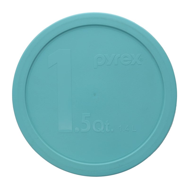 Pyrex 323-PC 1.5qt Sun Bleach Turquoise Mixing Bowl Food Storage Replacement Lids (2-Pack) - Made in USA