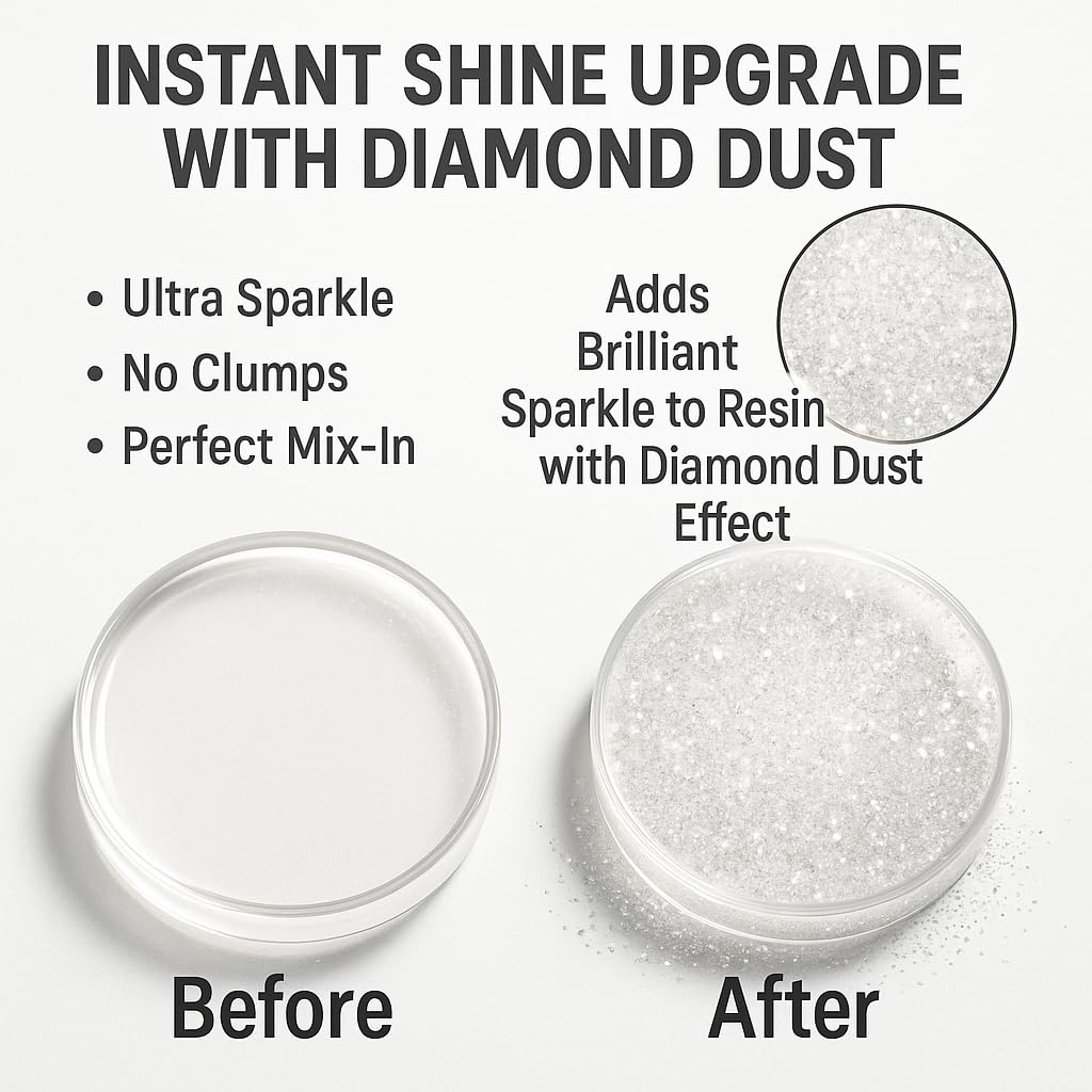 BALTIC DAY Diamond Dust – 6 Color Luxury Glitter Set for Epoxy Resin – Ultra Sparkle Mica Powder for Crafts, Tumblers, Jewelry & Art – Brilliant Crystal Shimmer Pigments