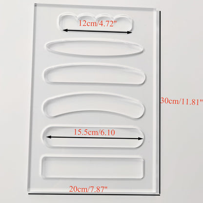 Kingria 6 in1 Board Handle Router Template for Woodworking 1/4'' Thick DIY Router Template Grab Handle Acrylic Inlay Template Decorative Guide, Transparent