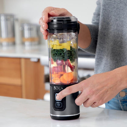 Ninja BC151BK Portable Blender - Cordless 18oz Personal Blender for Smoothies & Shakes | BPA Free, Leakproof, USB-C Rechargeable, Black
