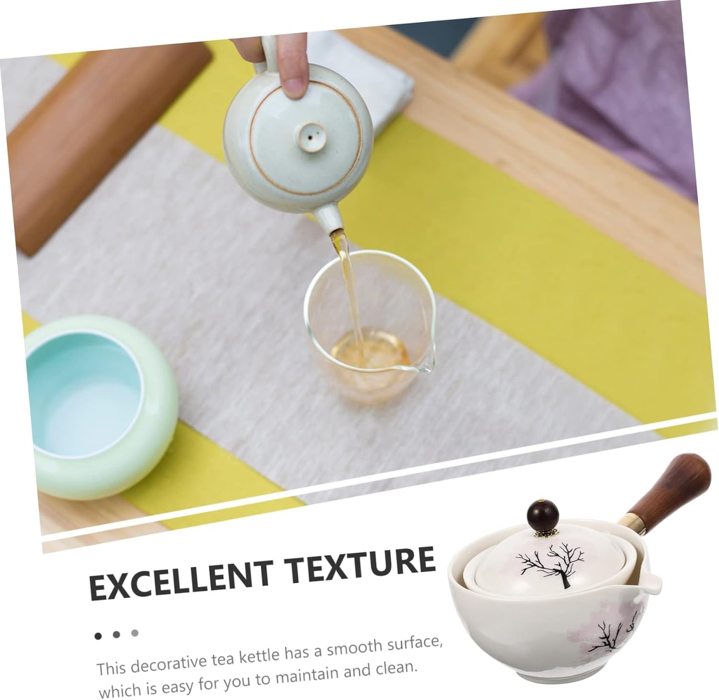 Vintage Kung Fu Teapot - Exquisite Traditional Flower Pattern Porcelain Tea Kettle, Classic Tea Infuser for Loose Tea,