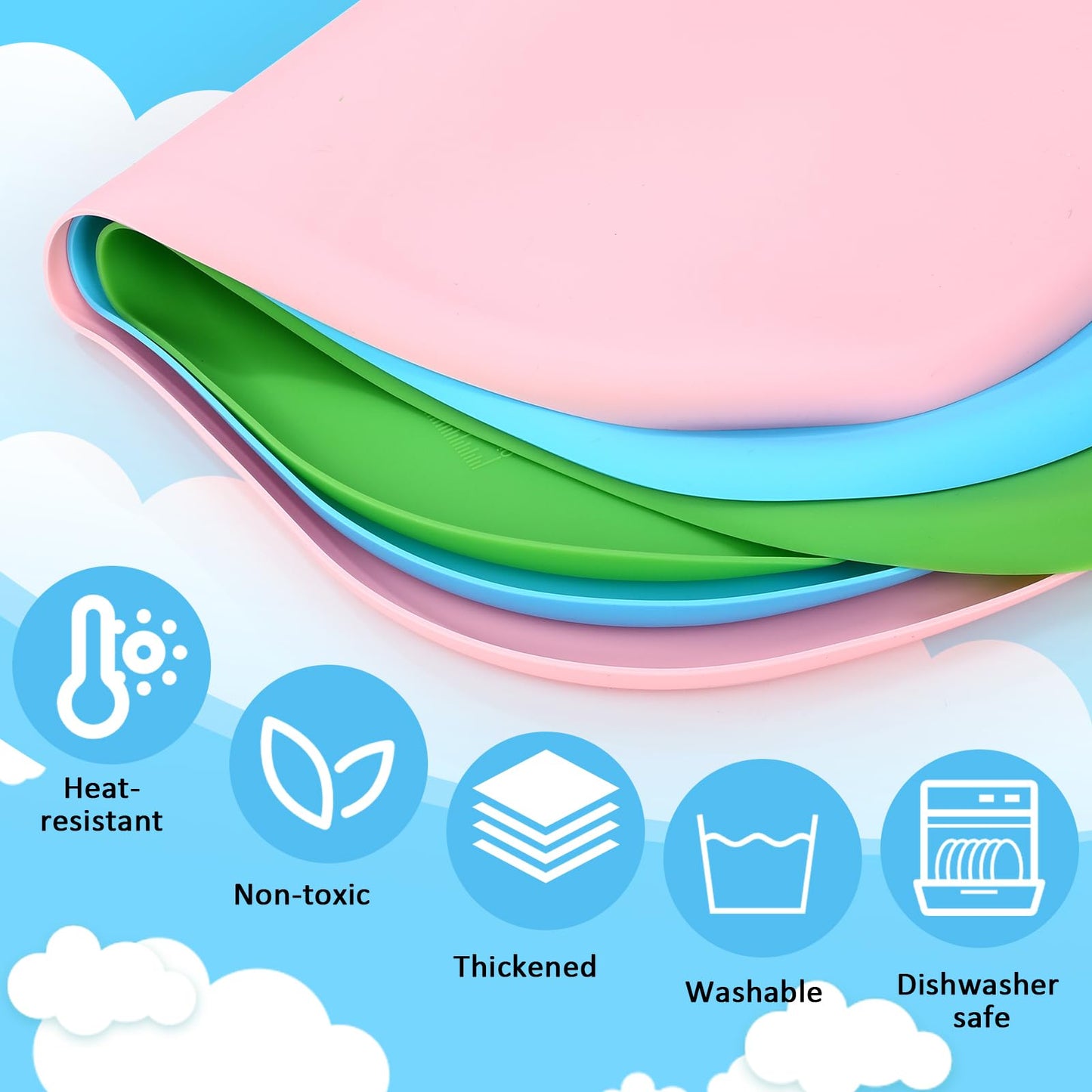 LemonRoad 3 Pack Art Silicone Mats for Crafts 24" x 16" Painting Mat with Raised Side to Stay Tidy Drawing Paint Silicone Craft Mat for Clay Resin Jewelry Making DIY Crafts Creation