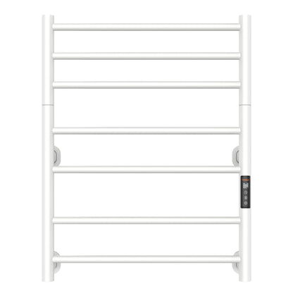 Caldayx Foldable Heated Towel Rack, Dual-Zone Electric Towel Warmer Rack with Timer, GFCI Plug-in or Hardwired, Wall-Mounted, Drill-Free Installation, Matte White, CA3-700X550-Standard-MW