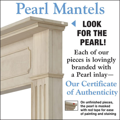 Pearl Mantels ARYB48110 Comfortable Transitional Styled Wood Mantel Surround, 48"W x 42"H, Unfinished