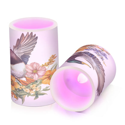 ALAZA Flickering Flameless Candles Mallard Duck Sunflowers Battery Operated Candles with Remote Timer LED Pillar Votive Candles Set of 2 for Holiday Decor