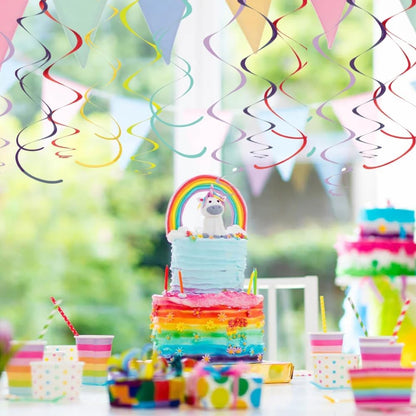 Amscan Party Hanging Swirls, Rainbow, Party Decor