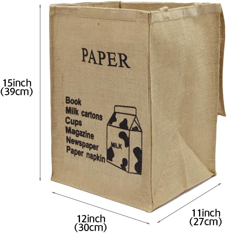Sturdy Lightweight Recycle Basket with Handles for Paper Waste