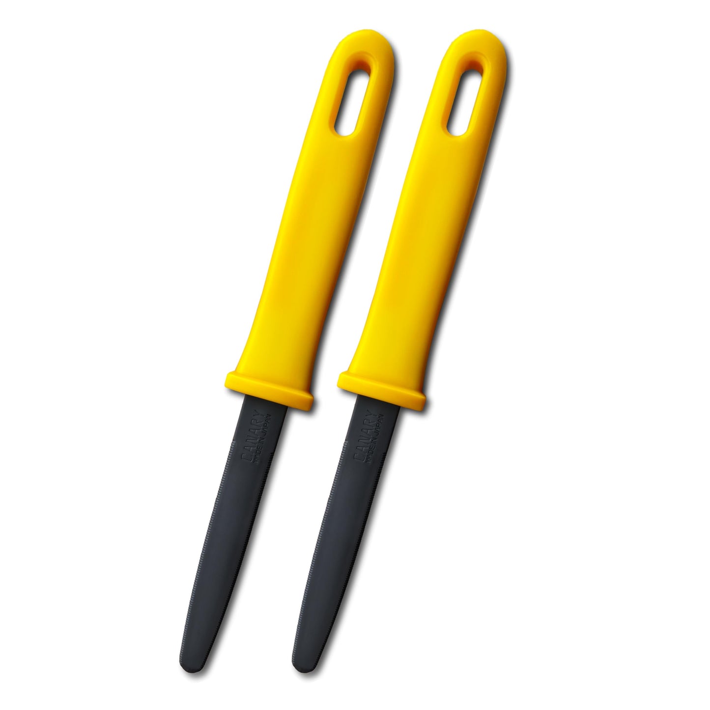 CANARY Cardboard Cutter with Non-Stick Coated Blade - 7.5" Box Cutter Utility Knife for Breaking Down Boxes & Opening Packages - Made in Japan, Yellow (2-Pack)