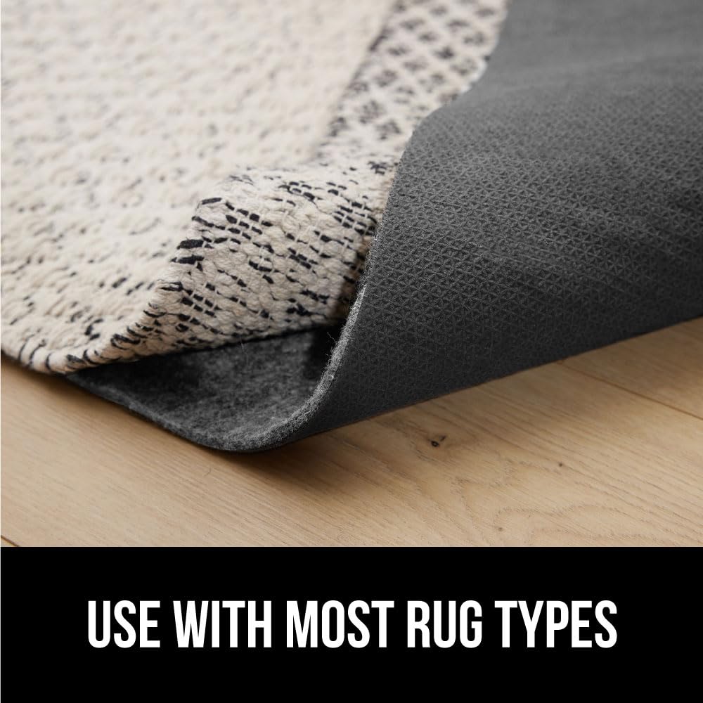 GORILLA GRIP Felt with Rubber Stay in Place Slip Resistant Rug Pad, 1/8 inch Thick, 2x8 FT Protective Padding Under Area Rugs, Cushioned Gripper Pads, Carpet Runners, Hardwood Floors Protection