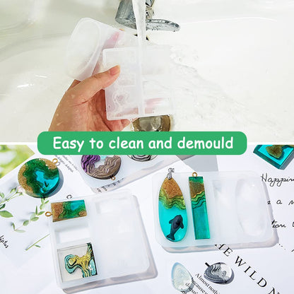SENHAI 7 PCS Island Pendant Resin Molds, Ocean Style Epoxy Silicone Molds for DIY Craft Making Pendant Keychain Jewelry