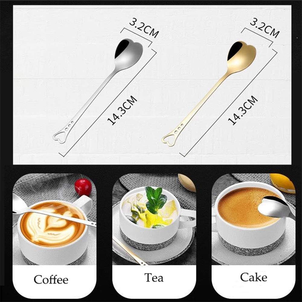 2Pcs Heart Shaped Spoons, Love Spoons for Coffee, Tea, Ice Cream, Dessert for Mother's Day with Gift Box