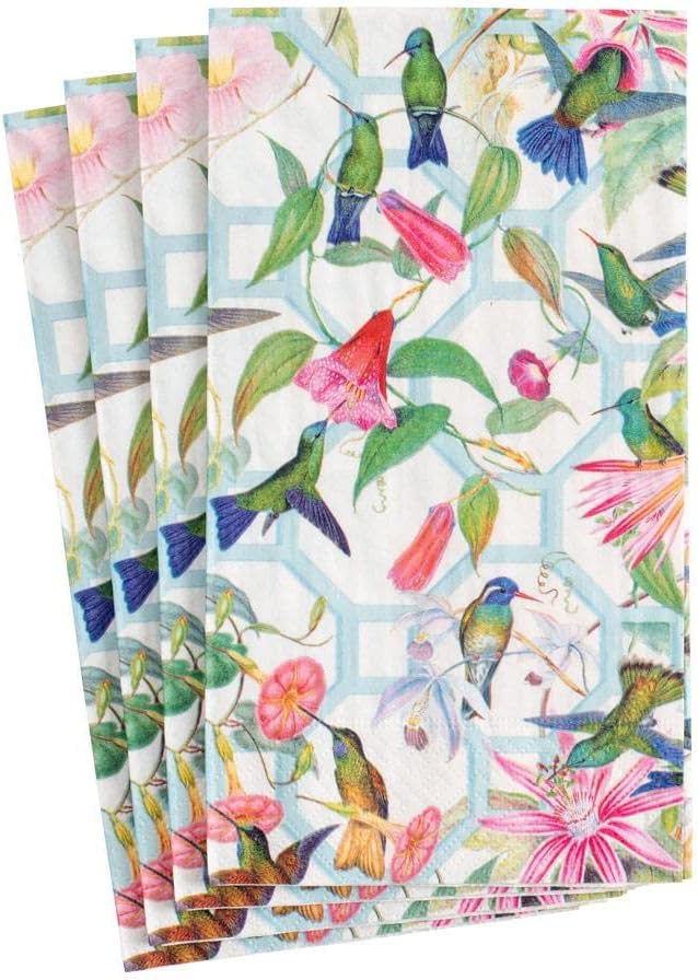 Hummingbird 30 Count Caspari Trellis Paper Guest Towel Napkins