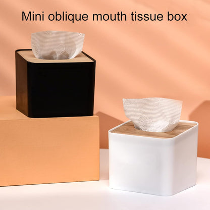 VEAREAR Sturdy Tissue Box Cover for Disposable Paper Facial Tissues, Mini Square Tissue Dispenser Holder for Bathroom