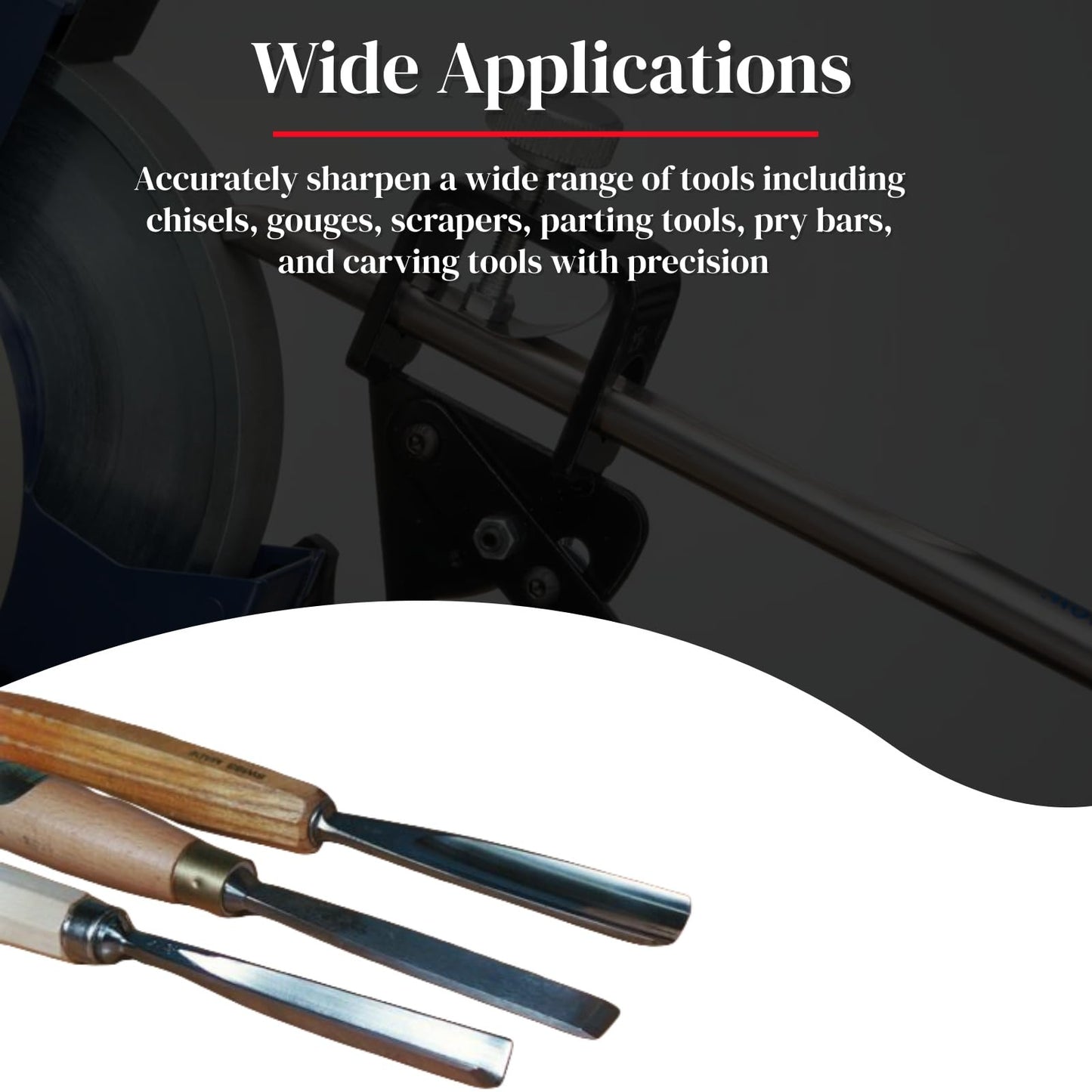 Pro Grind Sharpening System for 8" Grinders - Complete Kit with Quad Jig & Setup Blocks for Sharpening Lathe Tools, Chisels, Skews, Bowl & Spindle Gouges Mixizap