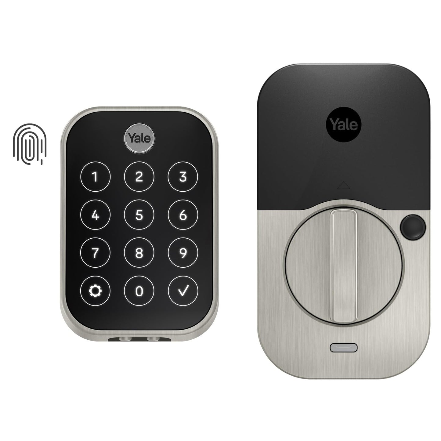 Yale Assure Lock 2 Touch Deadbolt, Black Suede Key-Free Smart Entry Door Lock with Wi-Fi Connected Touchscreen Keypad and Fingerprint Scanner for Code Entry and Remote Access, YRD450-F-WF1-BSP