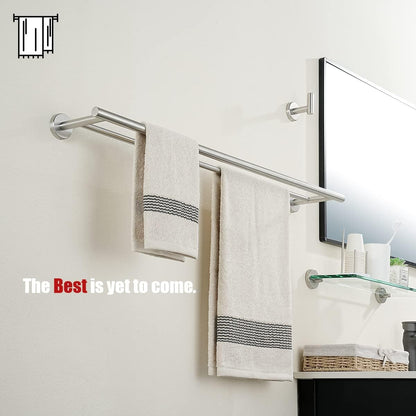 JQK Hand Towel Holder Stand, Brushed Stainless Steel Free Standing Rack with 12 Inch Bar