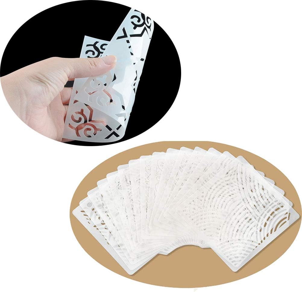 Uspacific 57 Pieces Cookie Stencil Set, Floral Leaf Baking Templates for Cookie, Cupcake, Fondant, Crafts Decor