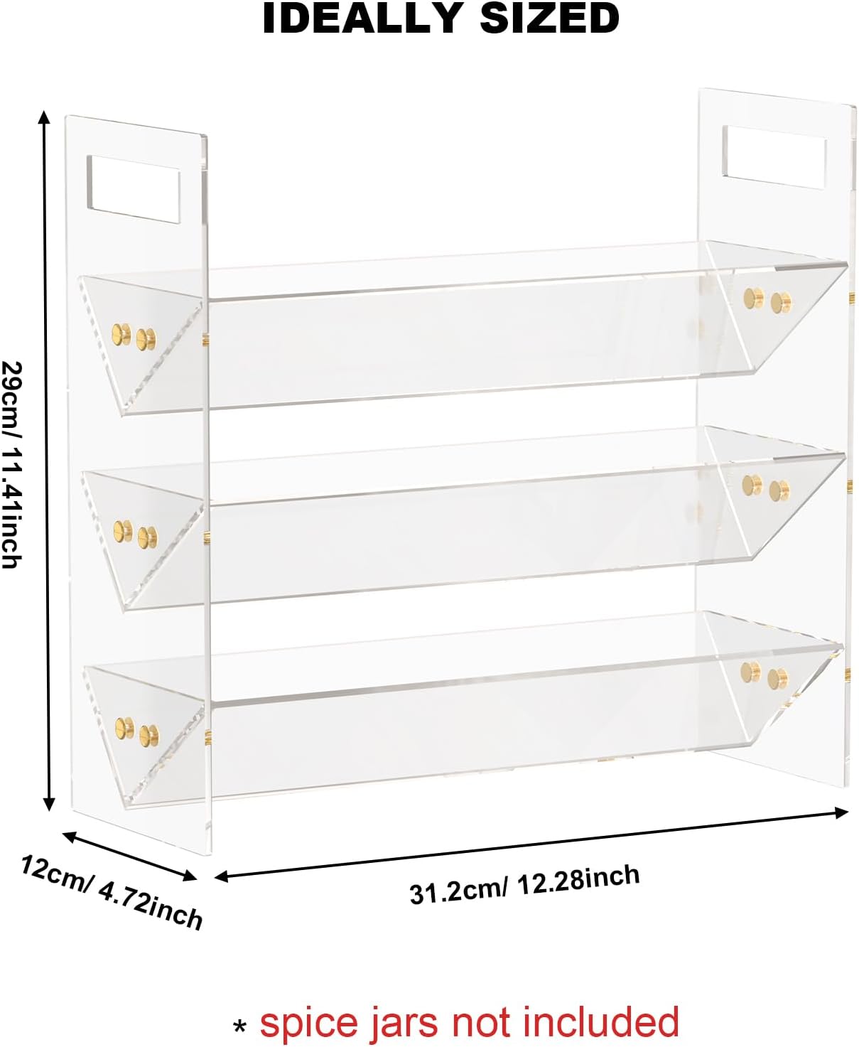 WUIVIUT Spice Rack Organizer for Cabinet, Kitchen Countertop Shelf Organizer for Spice Jars with Clear Acrylic
