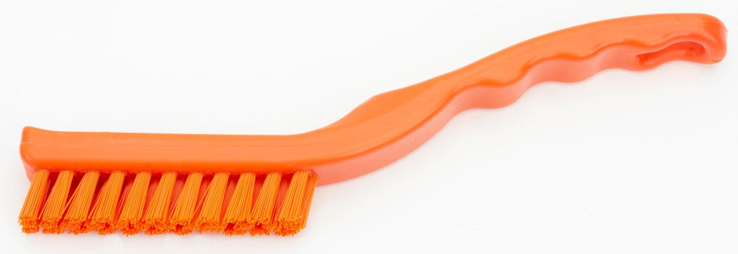 SPARTA Detail Brush Grout Brush, 9 Inches Crevice Brush for Bathroom, Kitchens, Countertop, Plastic, Orange