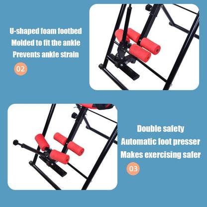 RIEJIN 330 lbs Capacity Inversion Table for Back Pain Relief, Adjustable 4 Gears Heavy Duty Inversion Table Foldable Stretching Muscles