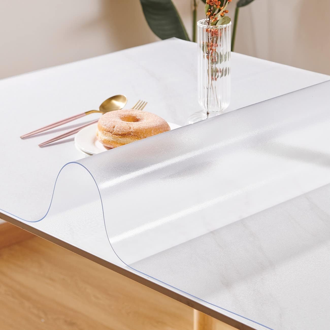 14 36 Inch, 1.5mm Frosted Table Cover Protector x Thick Plastic Desk Protector Mat, Rectangular Waterproof PVC