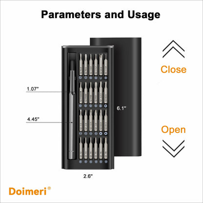24-in-1 Small Precision Screwdriver Set, Made of Premium S2 Steel, Professional Mini Magnetic Repair Tool Kit by Doimeri