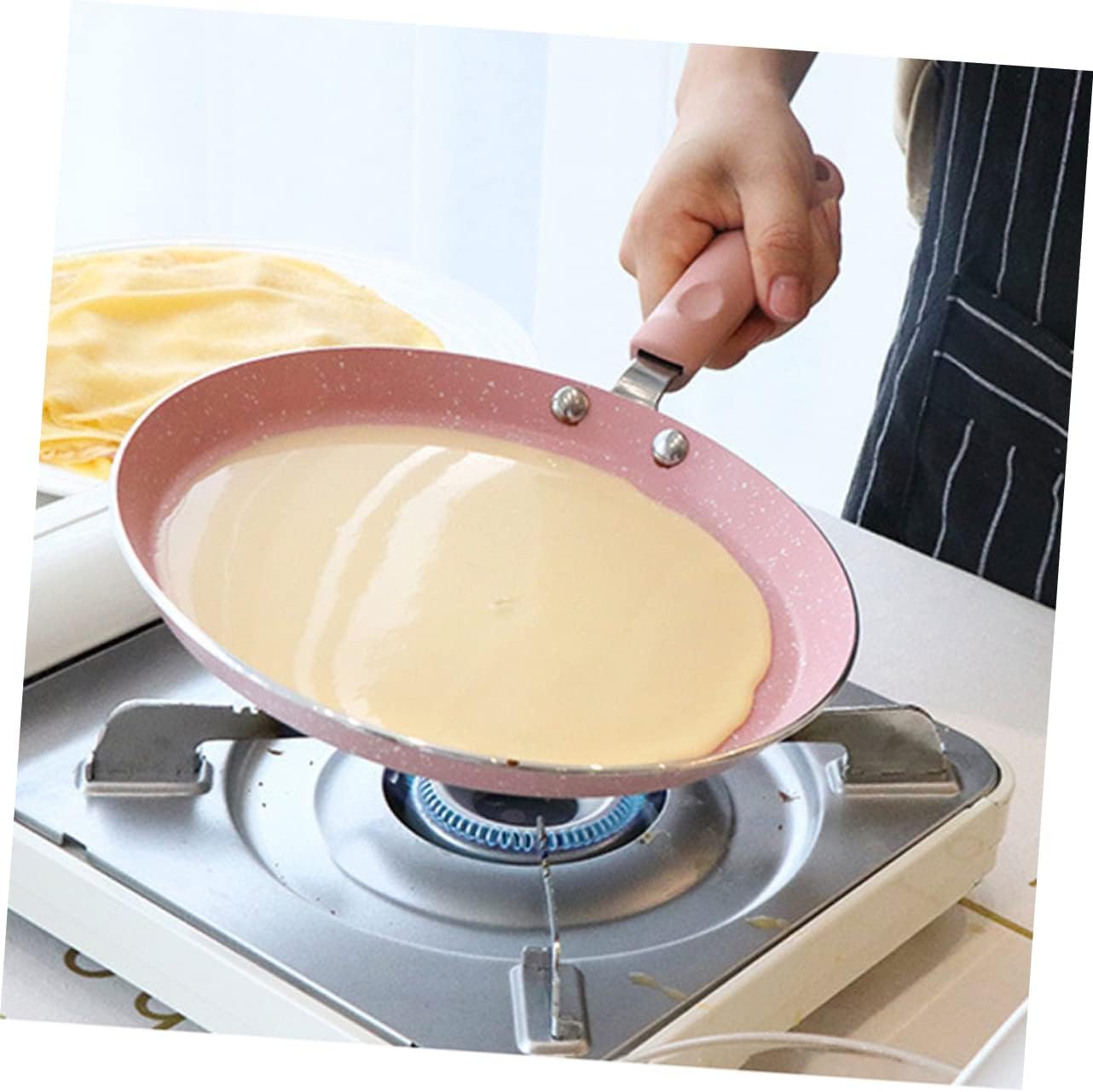 Hemoton Metal Cooking Utensils, Small Nonstick Japanese Omelette Frying Pan, Aluminum Pancake Pan