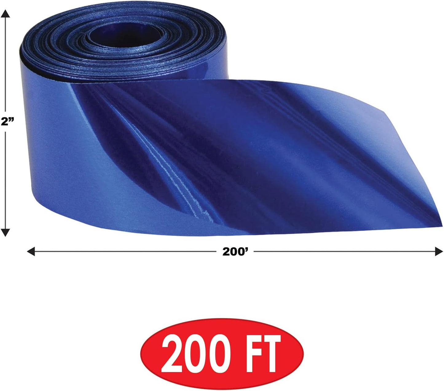 Beistle Gleam 'N Streamer Metallized Streamer, 2-Inch by 200-Feet, Blue (55365-B)