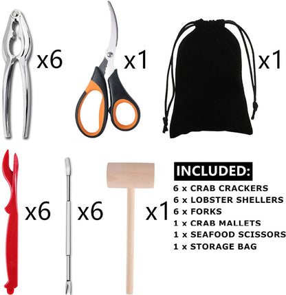21 Set Set 6 6 6 1 1 Artcome Pcs Seafood Tools Nut Cracker includes Crab Crackers, Forks, Lobster Shellers, Lobster