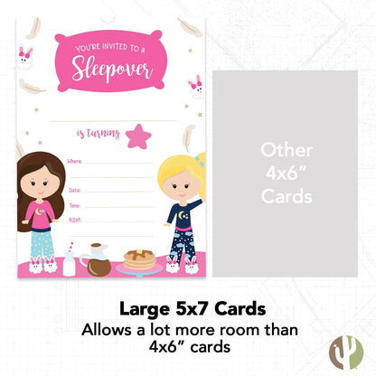 Desert Cactus Girls Happy Birthday Invitations - Style 1 Invite Cards (10 Count) with Envelopes for Kids Party