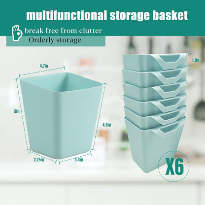 FMOACEN 6 Pack Hanging Cup Holder Rolling Cart Organizer Accessories Trolley Basket Storage Hanging Bucket Hanging