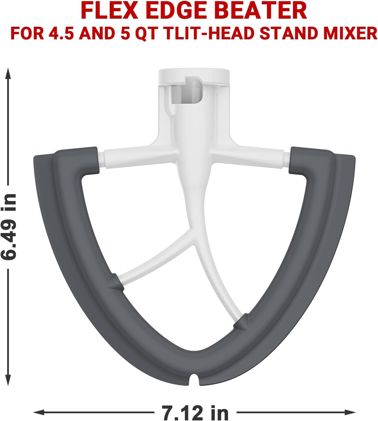 Flex Edge Beater for KitchenAid, 4.5-5 Quart Mixer Attachments, Pouring Shield & Flex Edge Beater