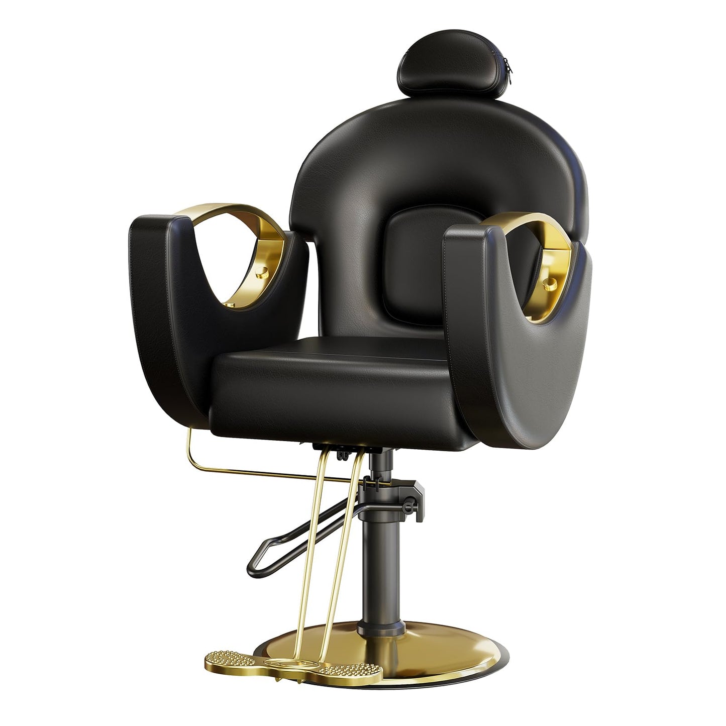 BouPower Barber Salon Chair, Reclining Salon Chair for Hair Stylist with Heavy Duty Hydraulic Pump, 330 LBS Capacity, Height Adjustable & 360° Swivel Styling Chair for Barbershop, Spa, Tattoo, Beauty
