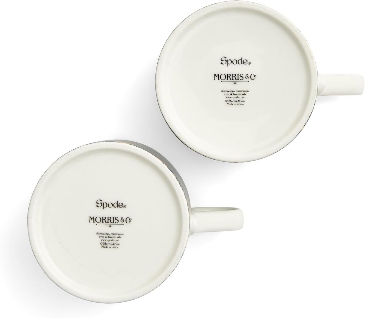 12oz Set 2 Spode Morris & Co Mug, of - Porcelain Drinkware for Tea or Coffee, Microwave & Dishwasher Safe Cups