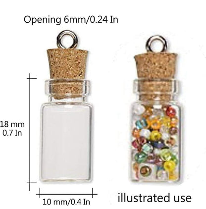 Minsily 100 Pcs 0.5ml Mini Small Glass Bottles with Cork Stoppers 20 Meters Twines Tiny Jars Clear Mini Glass Vials with Eye Screws Corked Bottle DIY Arts Crafts Projects Decoration Party Favors Gifts